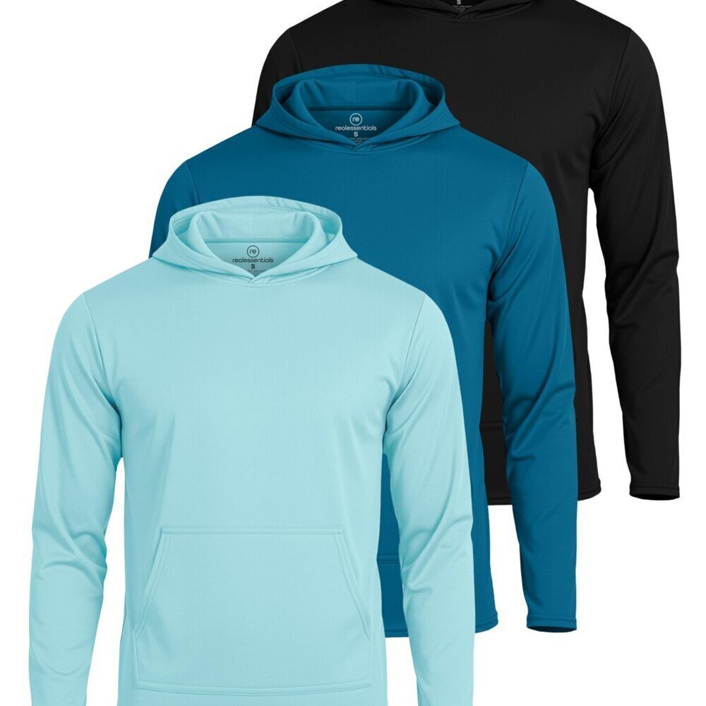 Men's Mesh Long Sleeve Athletic Pullover Hoodie Sweatshirt UPF 50+
